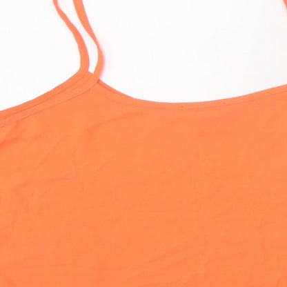 Womens UK Size 10 Topshop Orange Basic Tank