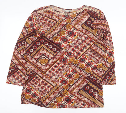 Womens UK Size 14 M&Co Multicoloured Basic Blouse