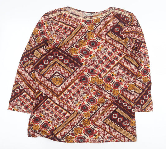 Womens UK Size 14 M&Co Multicoloured Basic Blouse