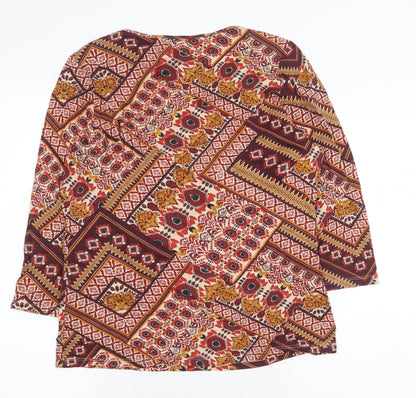 Womens UK Size 14 M&Co Multicoloured Basic Blouse