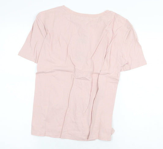 Womens UK Size M Eight Paris Pink Basic T-Shirt