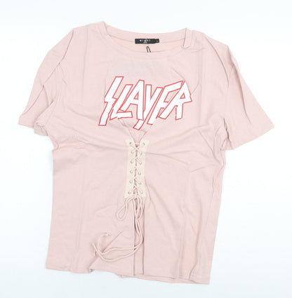 Womens UK Size L Eight Paris Pink Basic T-Shirt