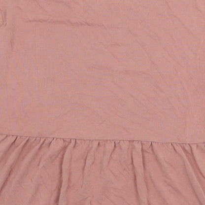 Primark Womens Pink Modal Basic T-Shirt Size S Crew Neck - Peplum