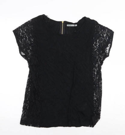 Womens UK Size M Soaked in Luxury Black Basic Blouse