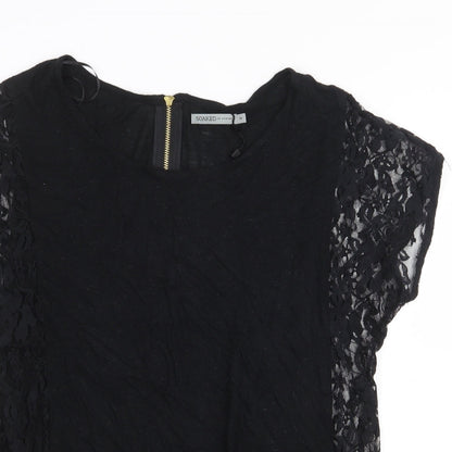 Womens UK Size M Soaked in Luxury Black Basic Blouse