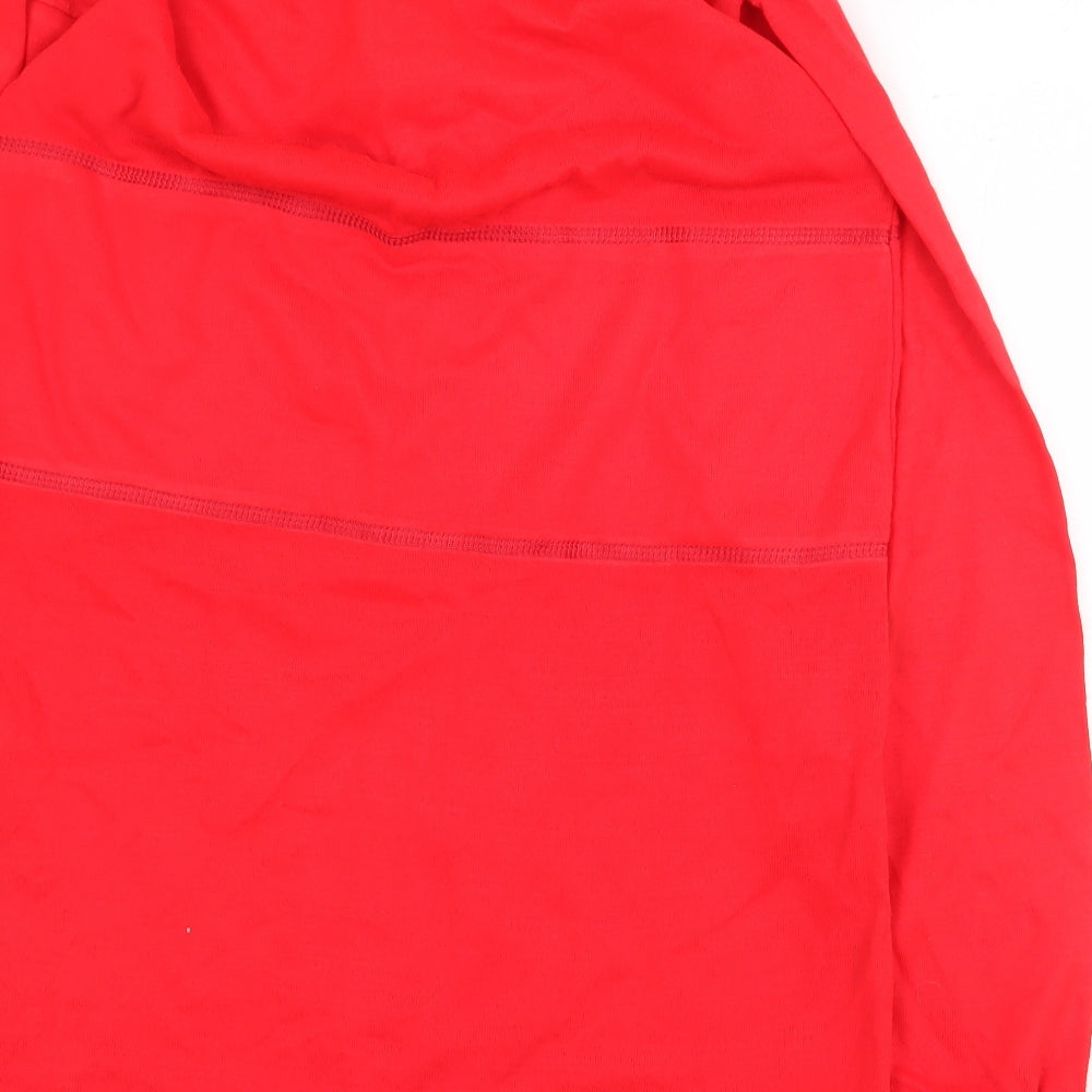 Preworn Boys Red Acrylic Basic Polo Size L Round Neck Button
