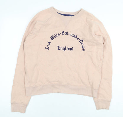 Womens UK Size 10 Jack Wills Pink Pullover Sweatshirt