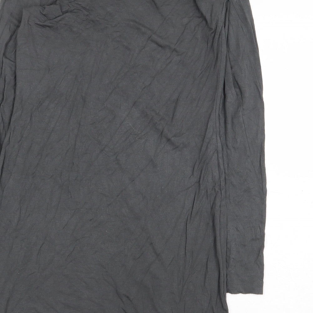 TG Womens Grey Viscose Tunic Blouse Size 10 Boat Neck