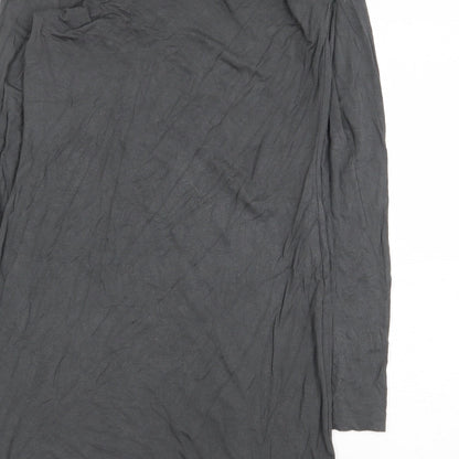 TG Womens Grey Viscose Tunic Blouse Size 10 Boat Neck