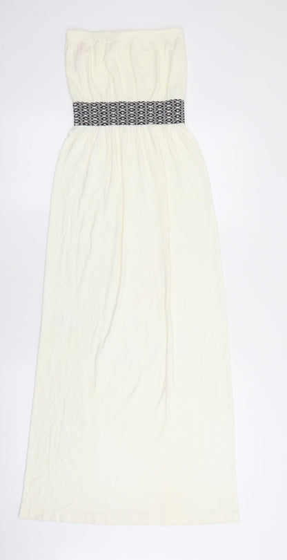 Ocean club Womens Ivory Viscose A-Line Size S Mock Neck Pullover
