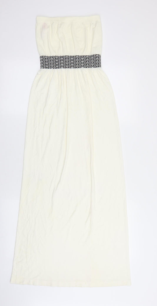 Ocean club Womens Ivory Viscose A-Line Size S Mock Neck Pullover