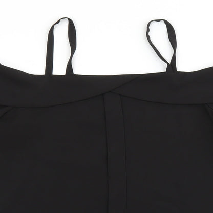 River Island Womens Black Polyester Basic Blouse Size 8 Off the Shoulder