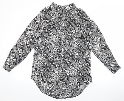Womens UK Size 10 M&Co Black Basic Button-Up