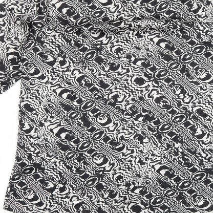 Womens UK Size 10 M&Co Black Basic Button-Up