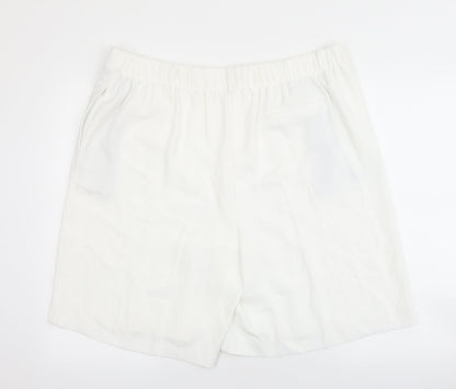 Marks and Spencer Womens White Polyester Culotte Shorts Size 20 L9 in Regular Pull On