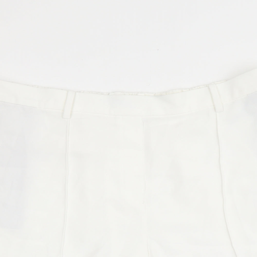 Marks and Spencer Womens White Polyester Culotte Shorts Size 20 L9 in Regular Pull On
