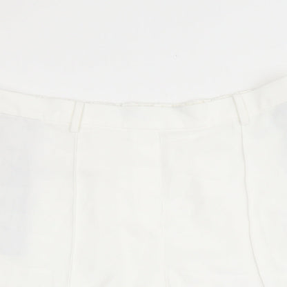 Marks and Spencer Womens White Polyester Culotte Shorts Size 20 L9 in Regular Pull On