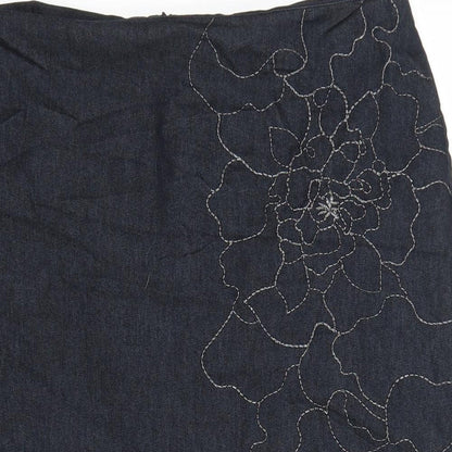 Florence & Fred Womens Blue Cotton Straight & Pencil Skirt Size 14 Zip