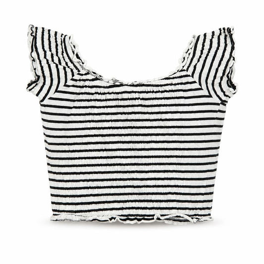 Womens UK Size 8 New Look White Cropped T-Shirt