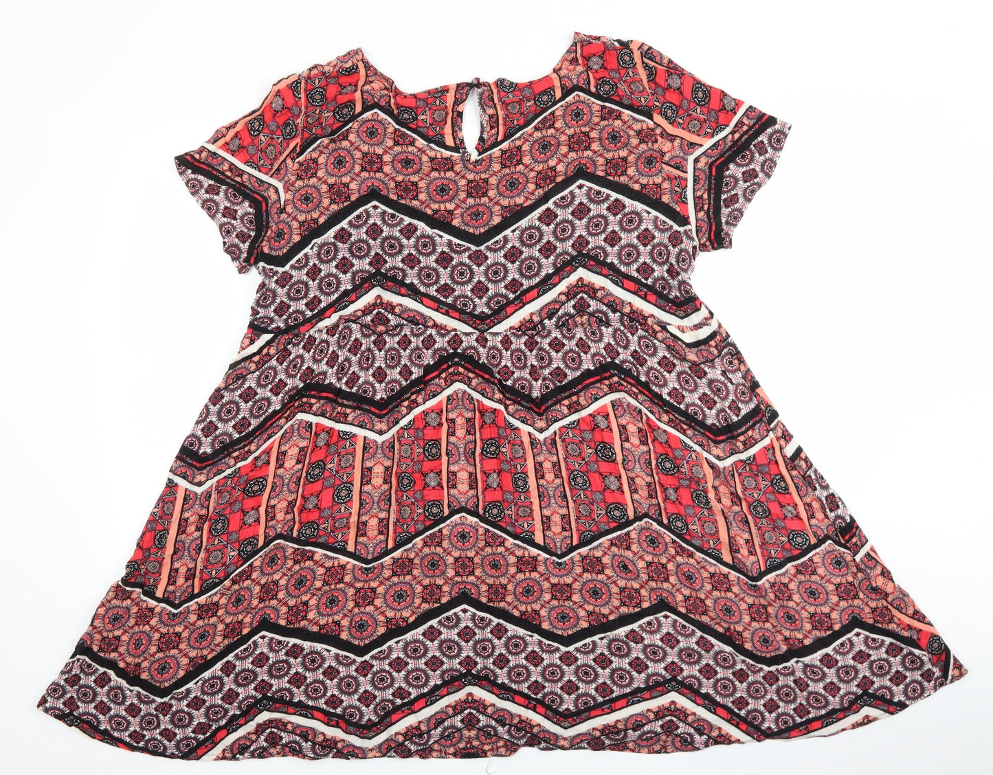 Glamorous Womens Multicoloured Fair Isle Viscose Basic Blouse Size M Round Neck