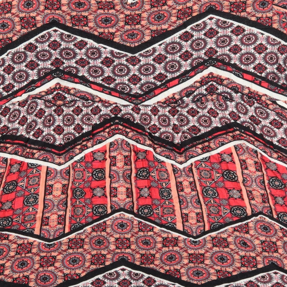 Glamorous Womens Multicoloured Fair Isle Viscose Basic Blouse Size M Round Neck