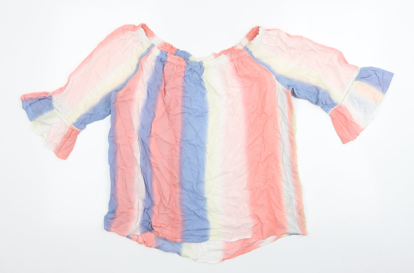 Womens UK Size 10 NEXT Multicoloured Basic Blouse
