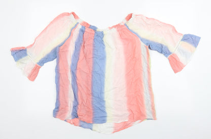 Womens UK Size 10 NEXT Multicoloured Basic Blouse