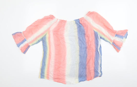 Womens UK Size 10 NEXT Multicoloured Basic Blouse