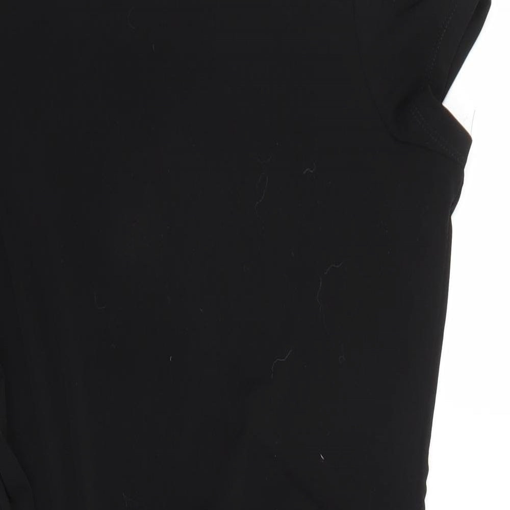 NEXT Womens Black Polyester Mini Size 10 Boat Neck Button