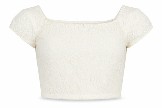 Womens UK Size 8 Primark Ivory Cropped Blouse