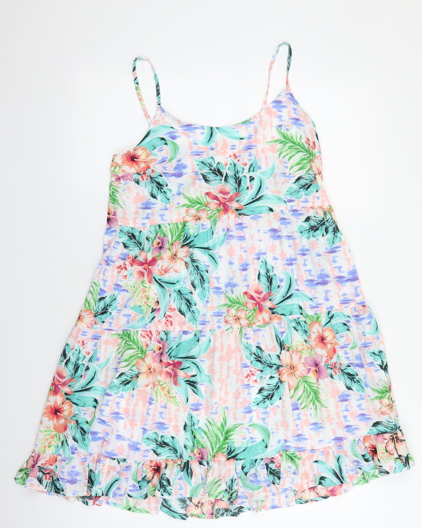 Primark Womens Multicoloured Floral Polyester Mermaid Size 10 Round Neck Pullover