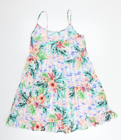 Primark Womens Multicoloured Floral Polyester Mermaid Size 10 Round Neck Pullover