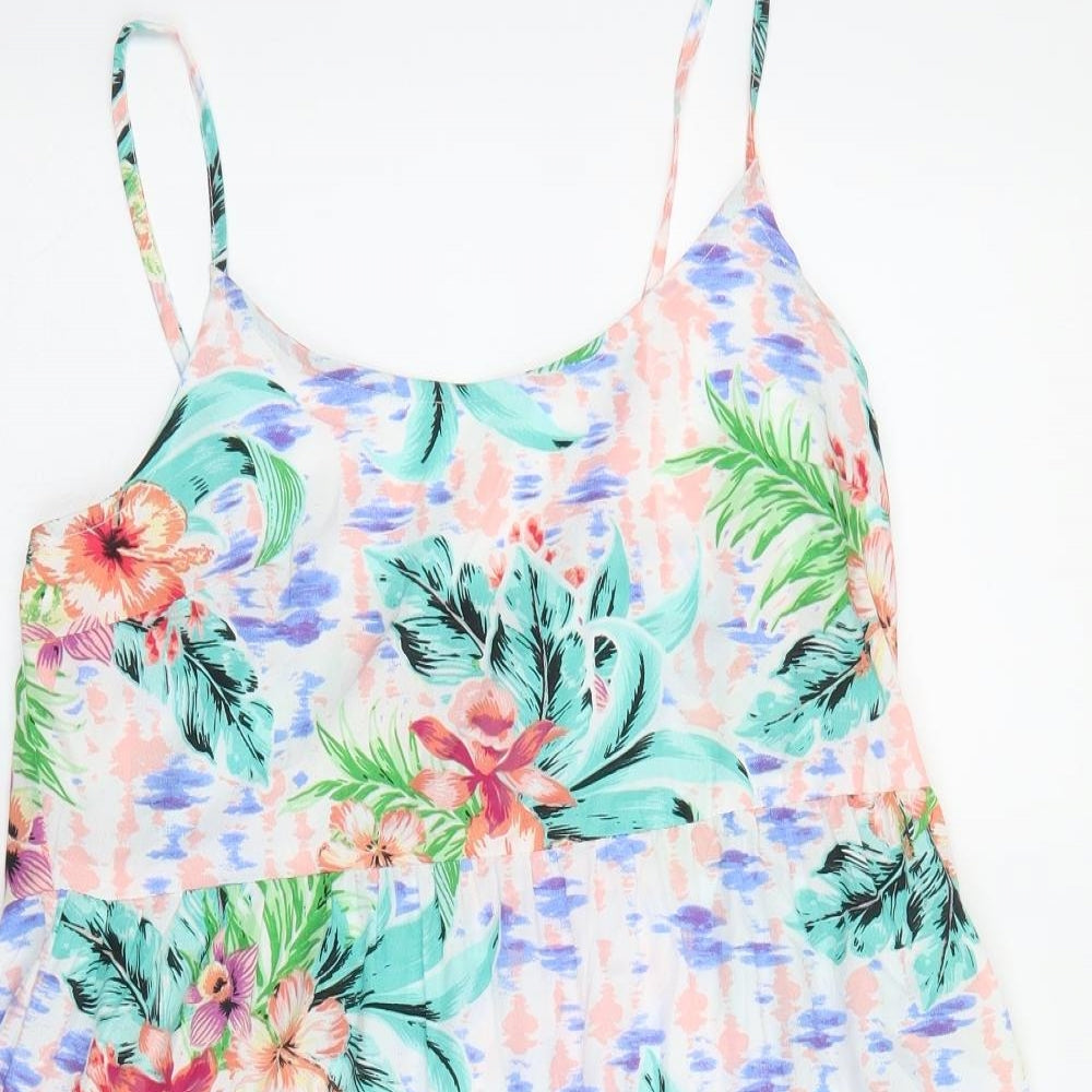 Primark Womens Multicoloured Floral Polyester Mermaid Size 10 Round Neck Pullover