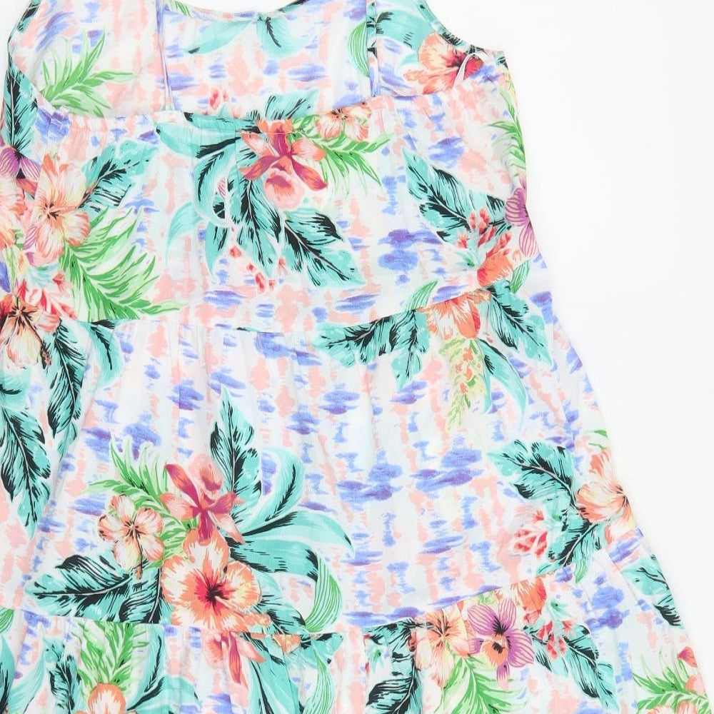 Primark Womens Multicoloured Floral Polyester Mermaid Size 10 Round Neck Pullover