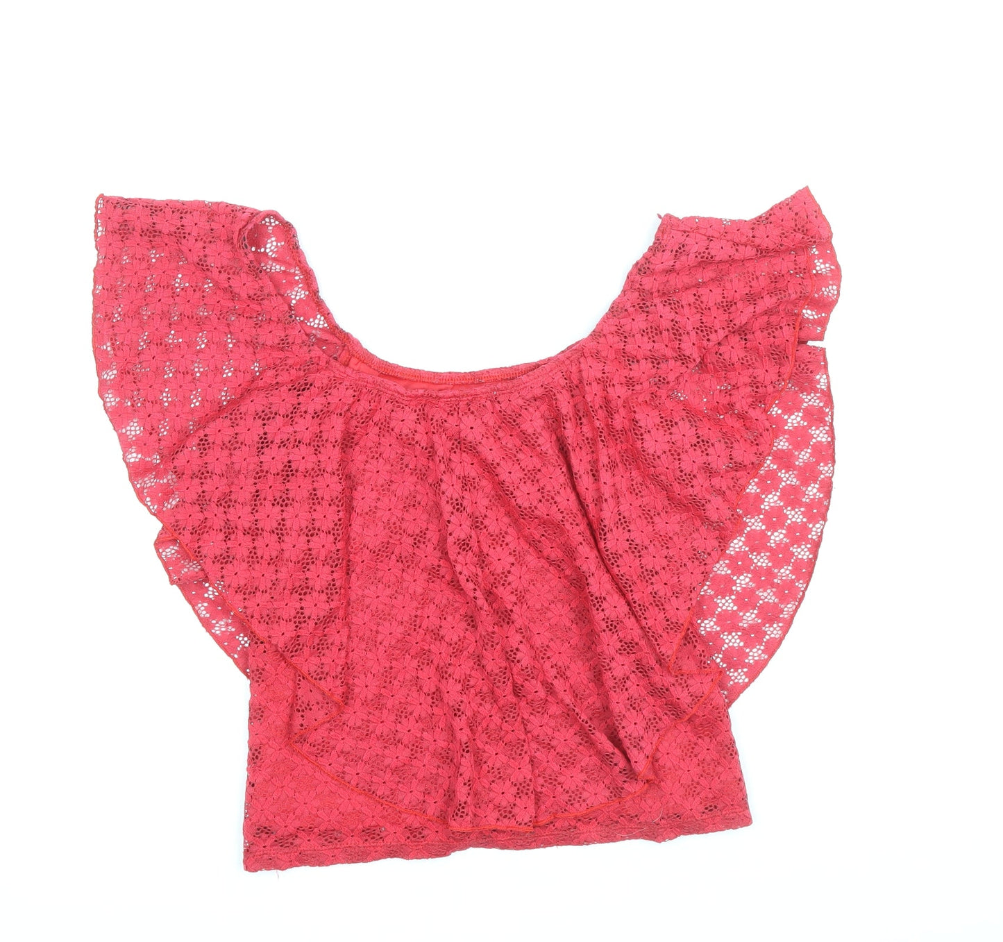 Womens UK Size 10 River Island Red Basic Blouse
