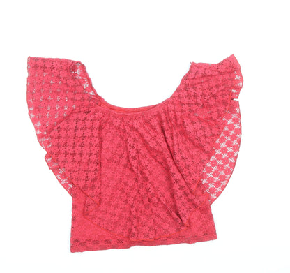 Womens UK Size 10 River Island Red Basic Blouse