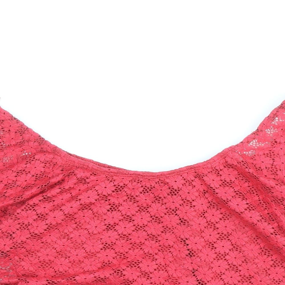 Womens UK Size 10 River Island Red Basic Blouse