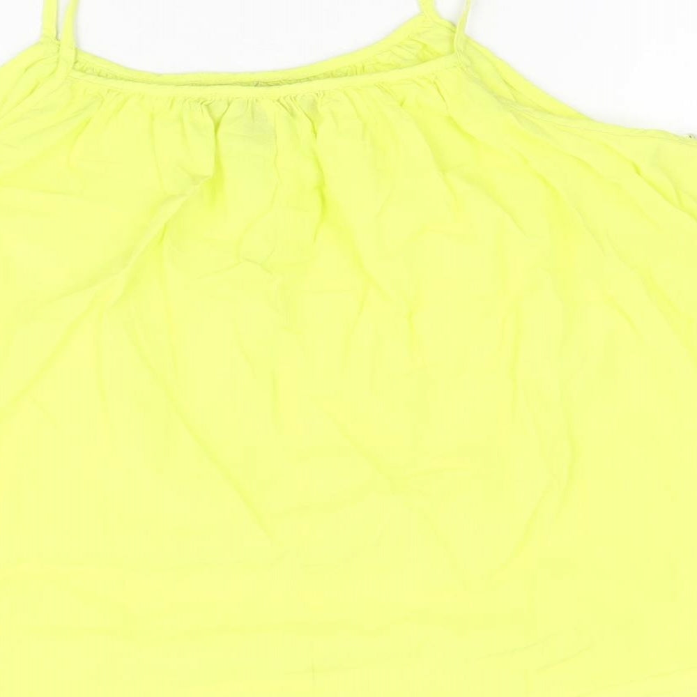 Atmosphere Womens Yellow Polyester Camisole Tank Size 10 Scoop Neck