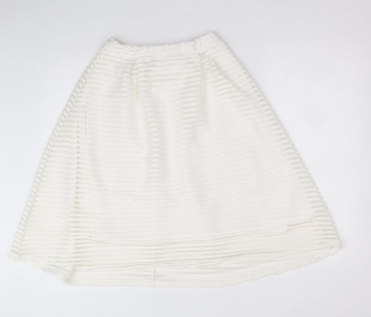 Edge Womens White Polyester Skater Skirt Size 8