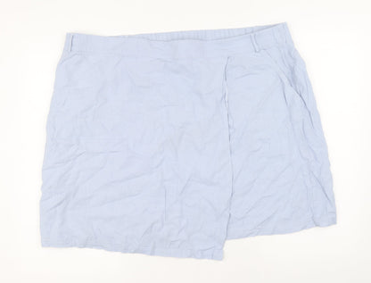 Capsule Womens Blue Linen A-Line Skirt Size 26