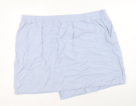 Capsule Womens Blue Linen A-Line Skirt Size 26