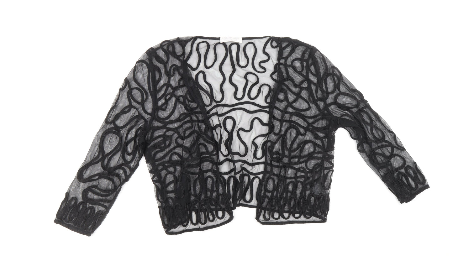 Colebrook Womens Black V-Neck Polyester Cardigan Jumper Size 14 - Tule