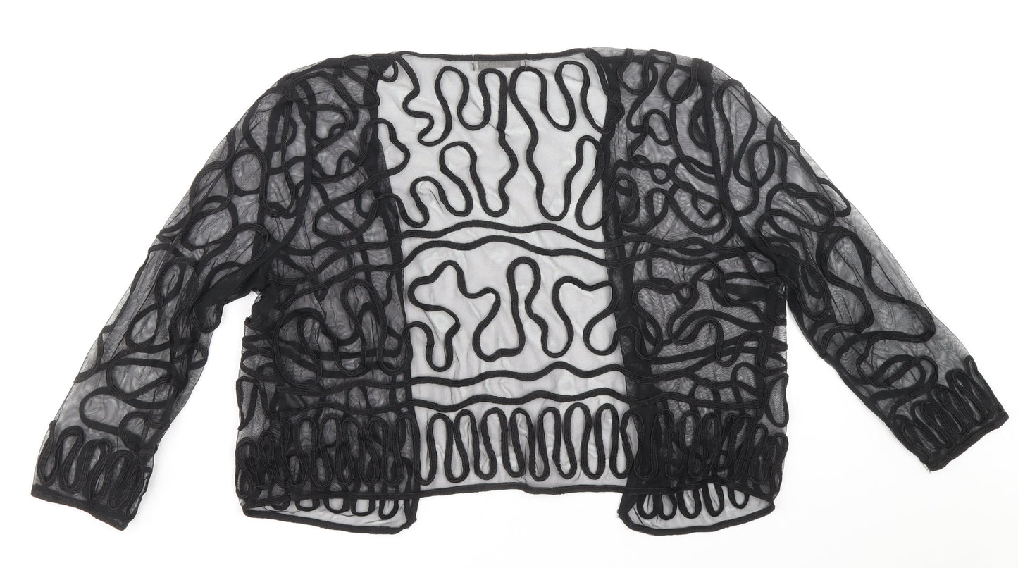 Colebrook Womens Black V-Neck Polyester Cardigan Jumper Size 14 - Tule