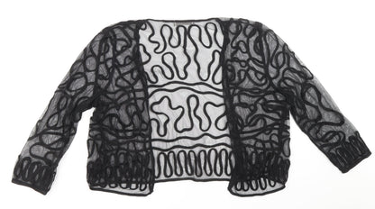 Colebrook Womens Black V-Neck Polyester Cardigan Jumper Size 14 - Tule