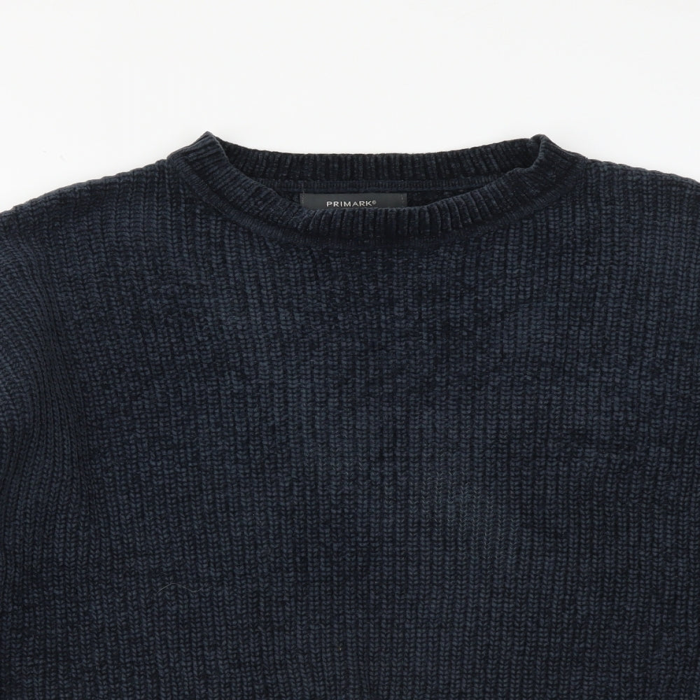 Primark Womens Blue Round Neck Polyester Pullover Jumper Size S
