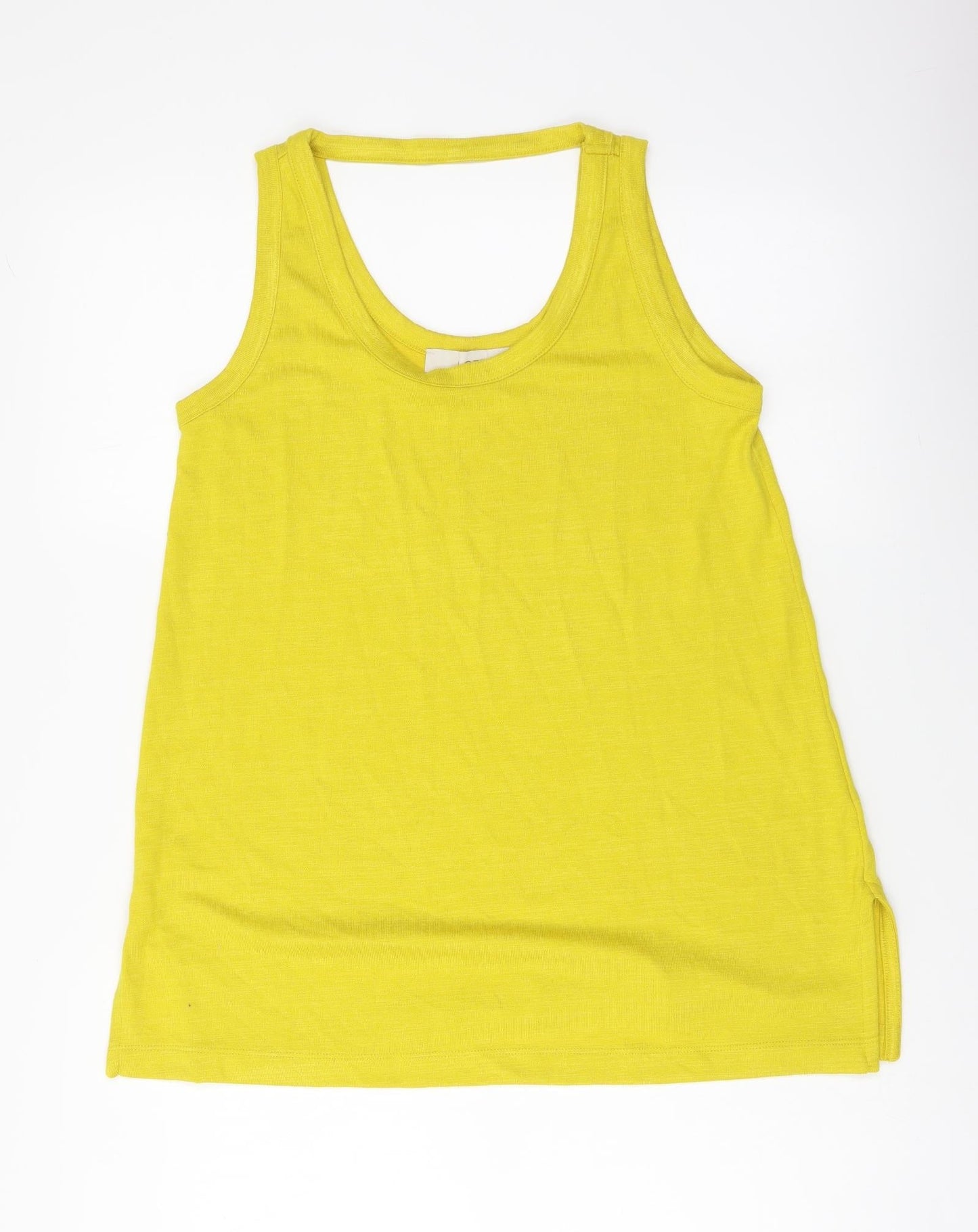 LOFT Womens Yellow Polyester Basic Tank Size XS Scoop Neck