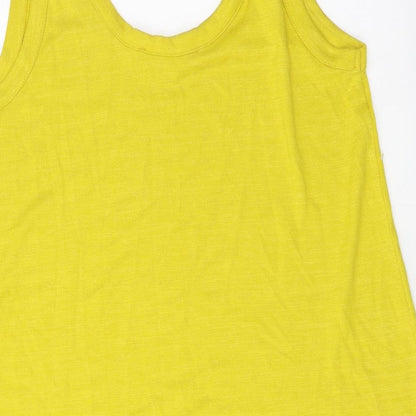 LOFT Womens Yellow Polyester Basic Tank Size XS Scoop Neck