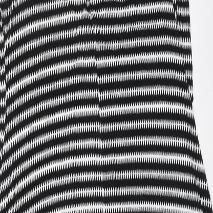 Marks and Spencer Womens Black Striped Viscose Slip Dress Size 8 V-Neck Pullover
