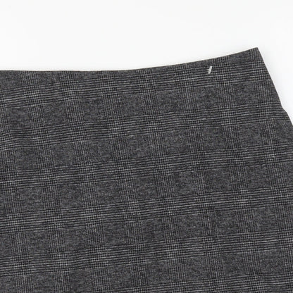 Monki Womens Grey Geometric Polyester A-Line Skirt Size M Zip