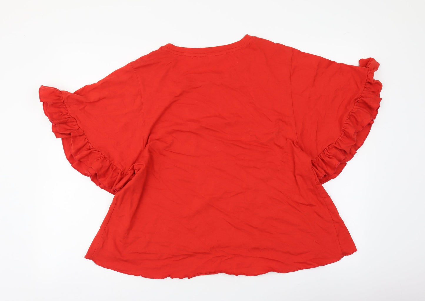 Primark Womens Red Cotton Basic T-Shirt Size S Round Neck